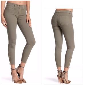Anthropologie Pistola Mid Rise Skinny Jeans, ankle zip, green, Sz 31